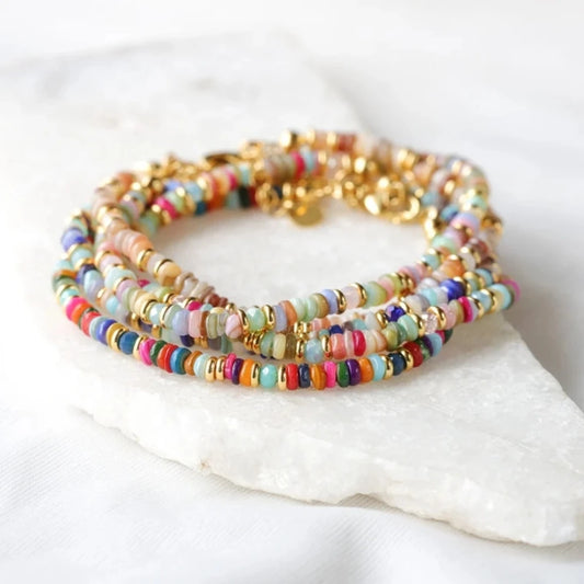 Bracelets Boho, Coquillage Coloré, Perles